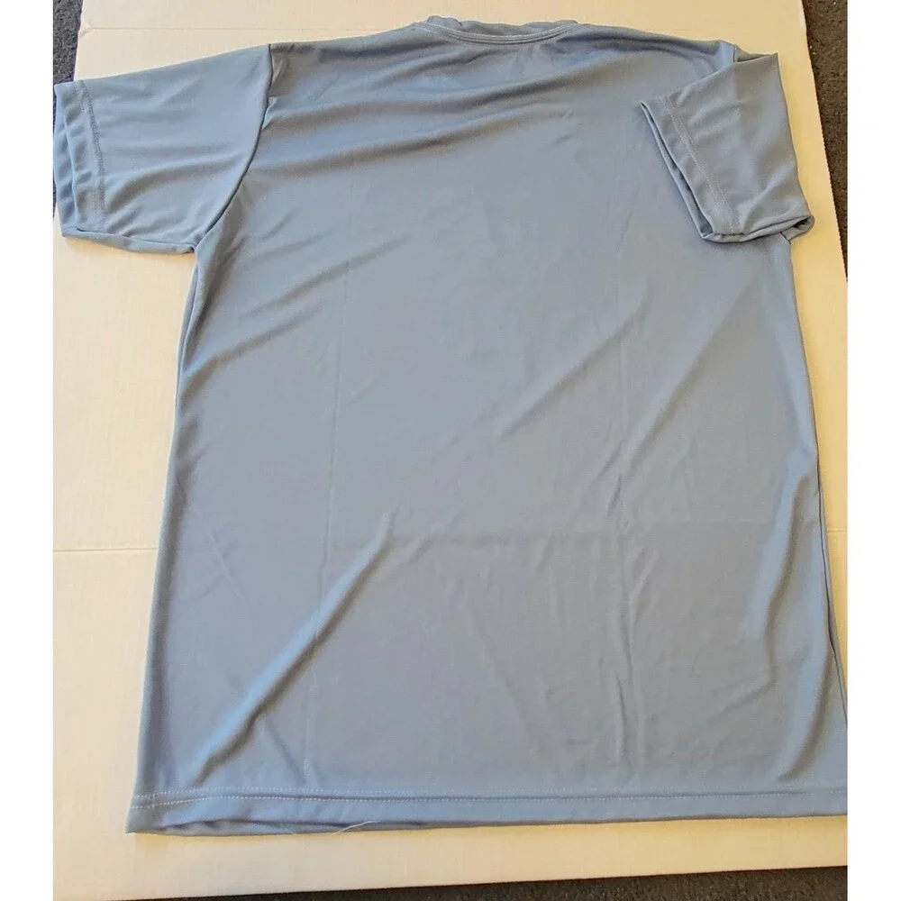 Adidas Men's L Blue Short Sleeve Crew Neck Graphic Logo T-Shirt